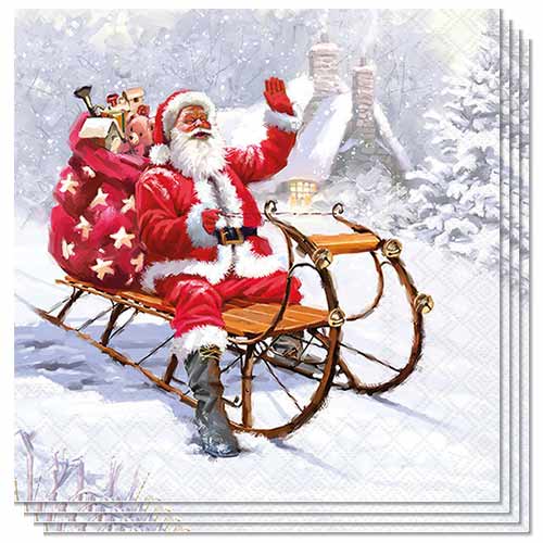 Traditional Santa Claus Christmas Paper Luncheon Napkins 3 Ply 33cm - Pack of 20 Product Image