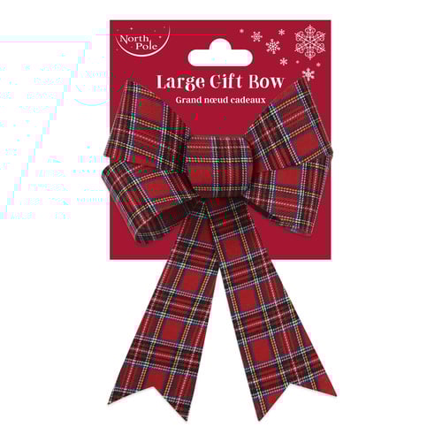 Traditional Tartan Large Christmas Gift Bow 30cm Product Image