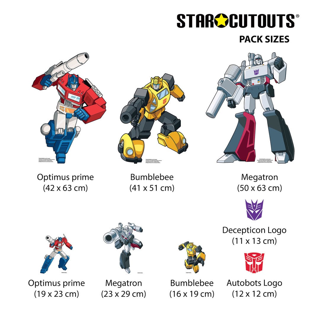 Transformers Retro Style Multi-Functional Star Mini Cardboard Cutouts Decorative Pack Product Gallery Image