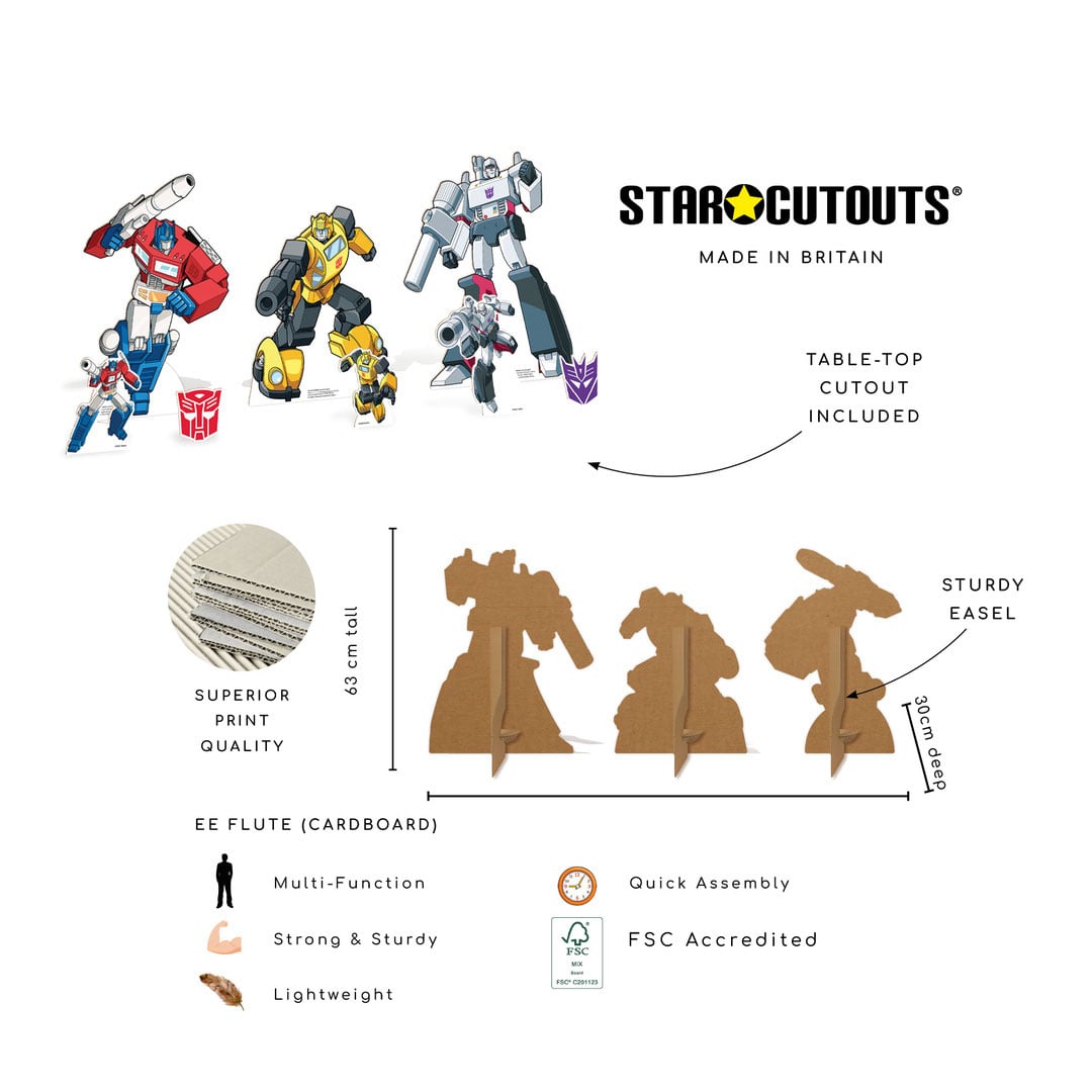Transformers Retro Style Multi-Functional Star Mini Cardboard Cutouts Decorative Pack Product Gallery Image