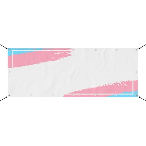 Transgender Flag LGBTQ+ Gay Pride Rainbow Design Large Personalised Banner – 10ft x 4ft