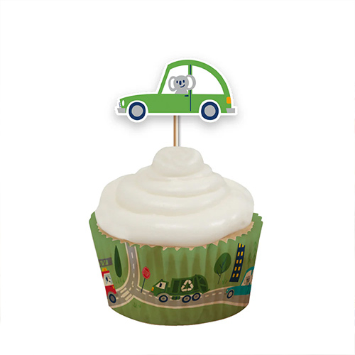 Transport with Animals Cupcake Food Pick Toppers - Pack of 12 Product Gallery Image
