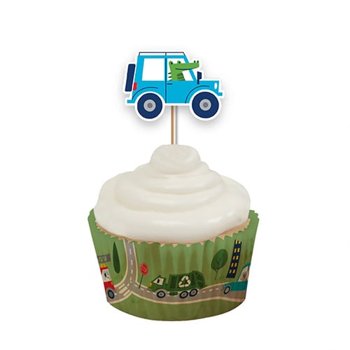 Transport with Animals Cupcake Food Pick Toppers - Pack of 12 Product Gallery Image