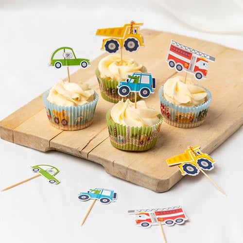 Transport with Animals Cupcake Food Pick Toppers - Pack of 12 Product Gallery Image