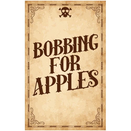 Bobbing For Apples Halloween PVC Party Sign Decoration 25cm x 41cm Product Image