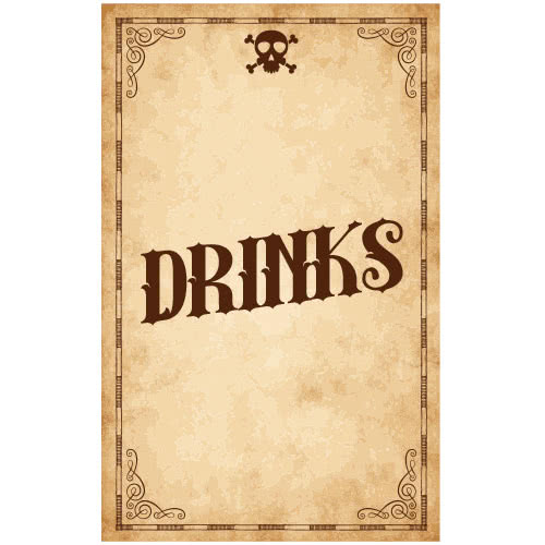 Skull Drinks PVC Party Sign Decoration 25cm x 41cm Product Image