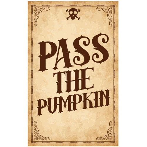 Pass The Pumpkin Skull Halloween PVC Party Sign Decoration 25cm x 41cm Product Image