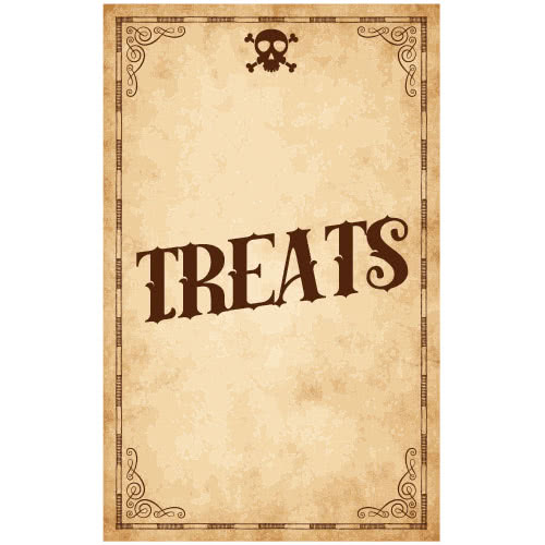 Treats Skull Halloween PVC Party Sign Decoration 25cm x 41cm Product Image