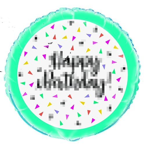 Triangle Confetti Birthday Round Foil Helium Balloon 46cm / 18 in Product Gallery Image
