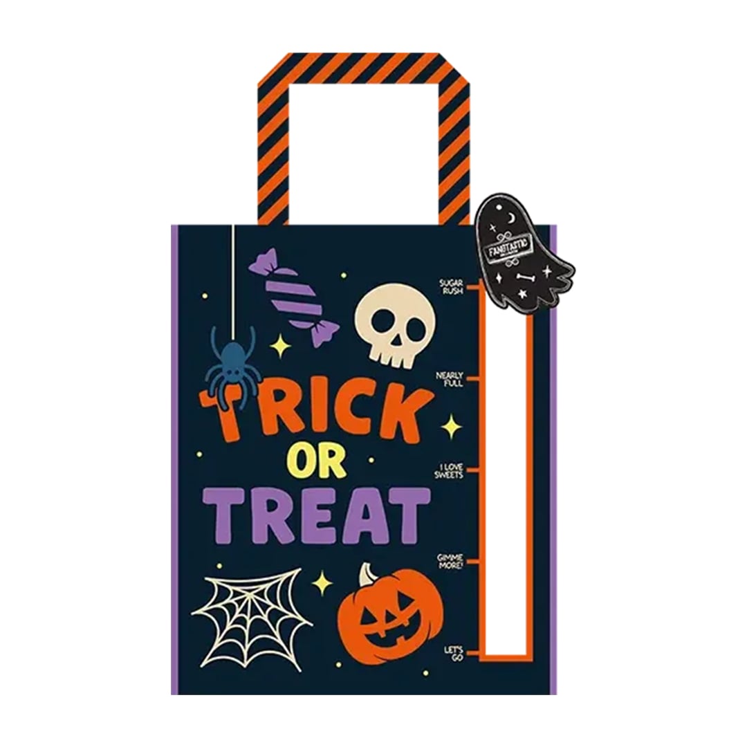 Trick or Treat Black Halloween Measurement Treat Bag 36cm