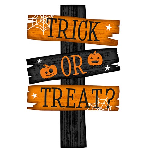 Trick or Treat Halloween Cardboard Decoration Sign 70cm Product Gallery Image