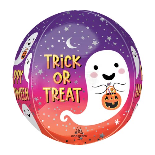 Trick or Treat Halloween Orbz Foil Helium Balloon 38cm / 15 in Product Gallery Image