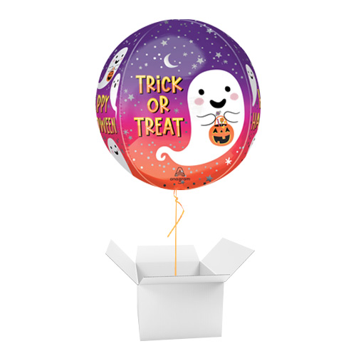 Trick or Treat Halloween Orbz Foil Helium Balloon - Inflated Balloon in a Box