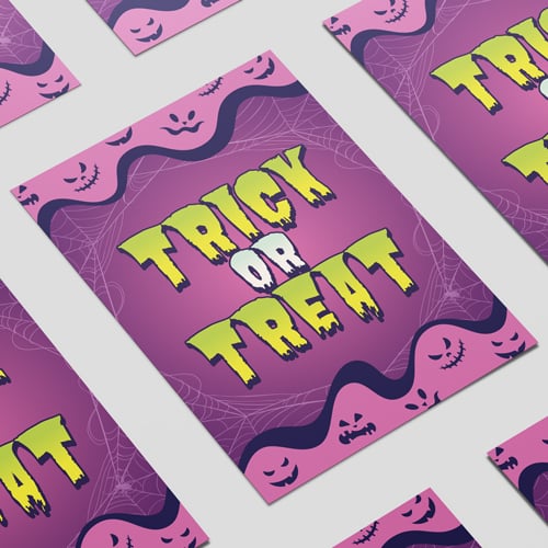 Trick or Treat Halloween Poster PVC Party Sign Decoration Product Image