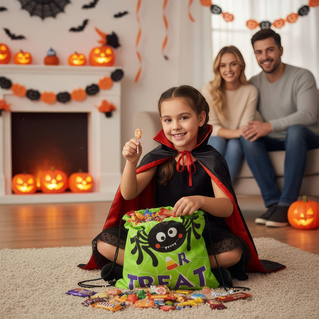 Trick or Treat Halloween Spider Drawstring Bag 40cm View 2