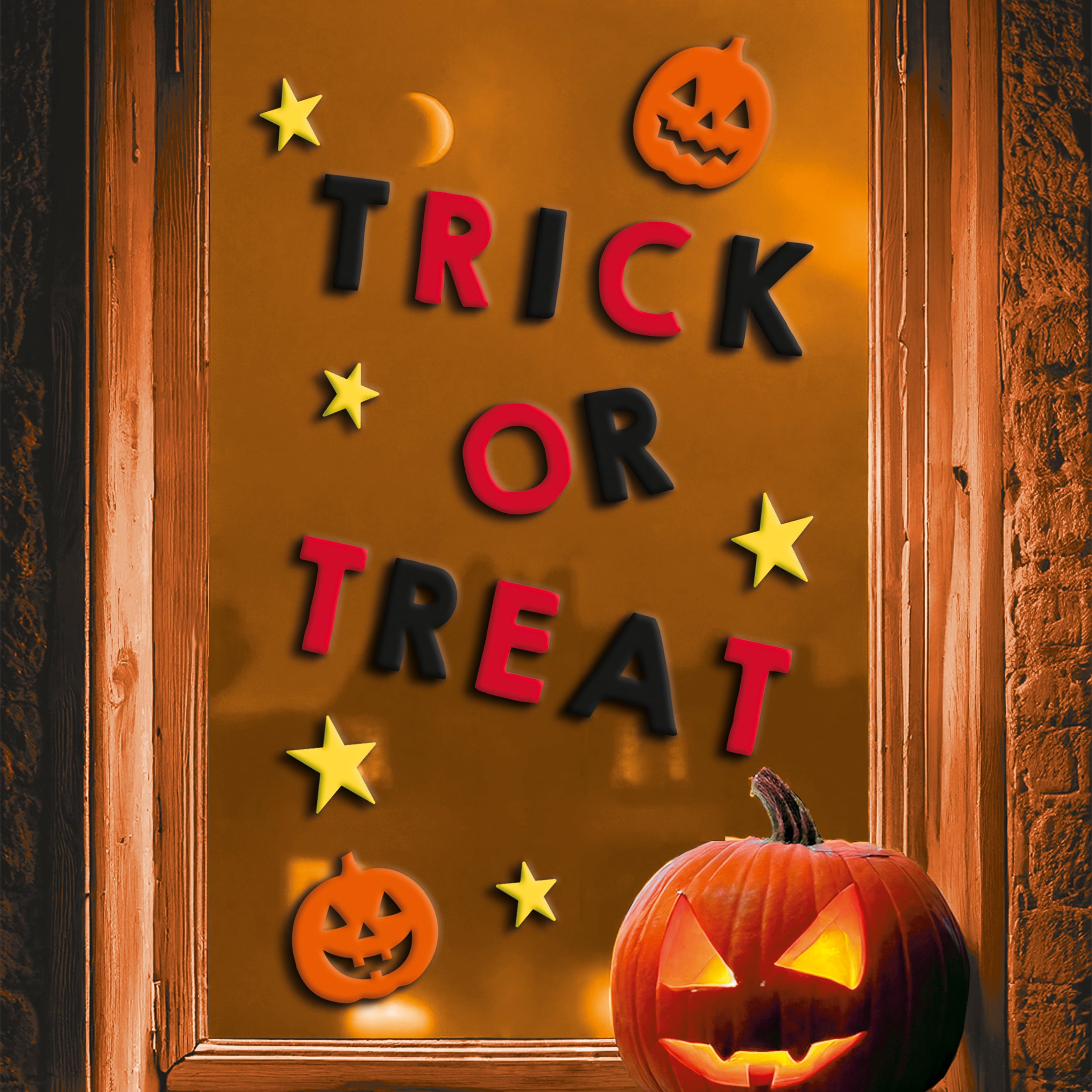 Trick or Treat Halloween Lettering Jumbo Gel Window Stickers
