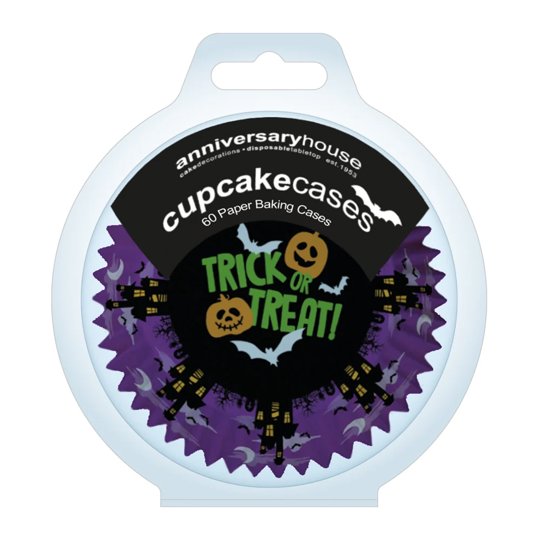 Trick or Treat Purple Halloween Paper Cupcake Cases - Pack of 60 View 4