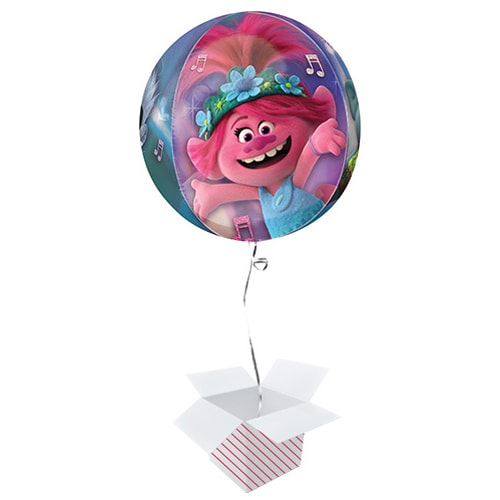 Trolls World Tour Clear Orbz Foil Helium Balloon - Inflated Balloon in a Box Product Gallery Image