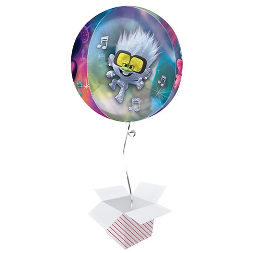 Trolls World Tour Clear Orbz Foil Helium Balloon - Inflated Balloon in a Box Product Gallery Image