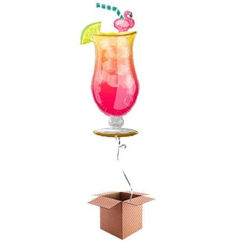 Tropical Cocktail Helium Foil Giant Balloon - Inflated Balloon in a Box Product Image