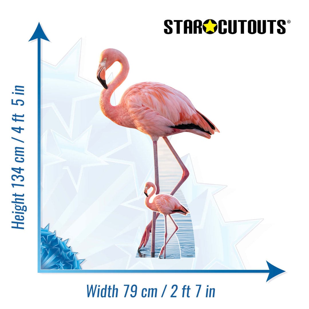 Tropical Flamingo Lifesize Cardboard Cutout 134cm View 3
