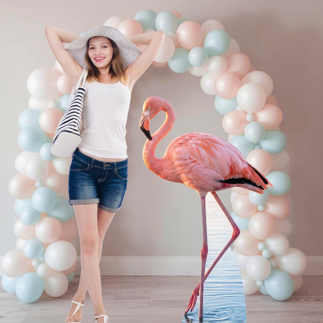 Tropical Flamingo Lifesize Cardboard Cutout 134cm View 4