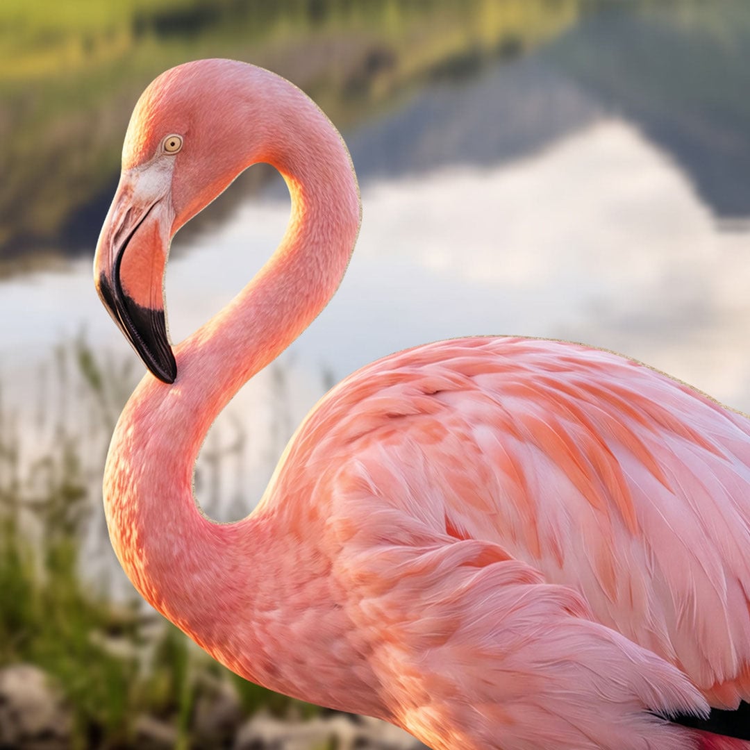Tropical Flamingo Lifesize Cardboard Cutout 134cm View 5