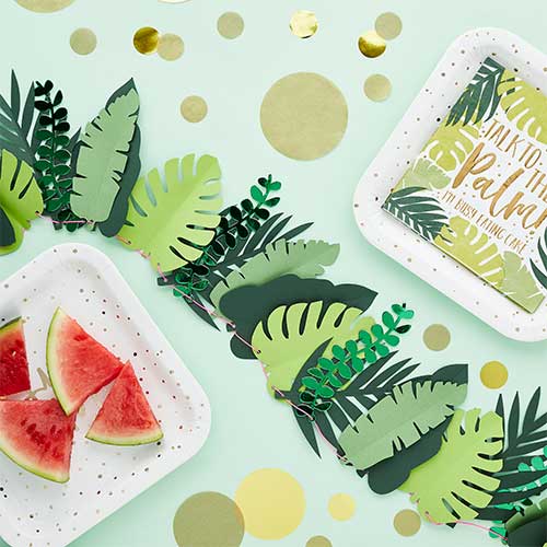 Tropical Green Leaf Card Garland 2m Product Gallery Image