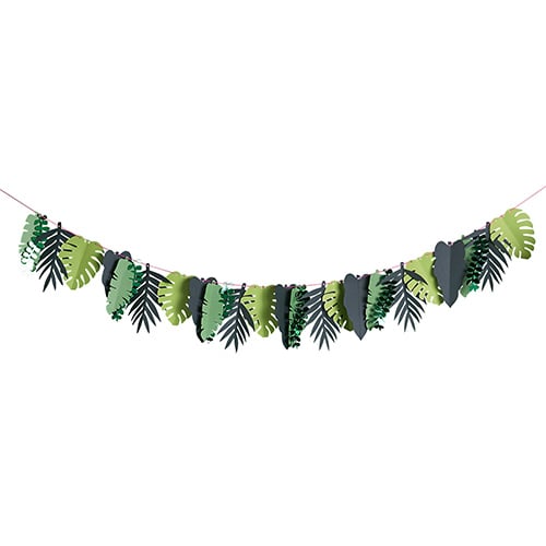 Tropical Green Leaf Card Garland 2m Product Gallery Image