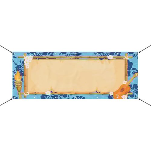 Tropical Island Blue Small Personalised Banner 4ft x 2ft