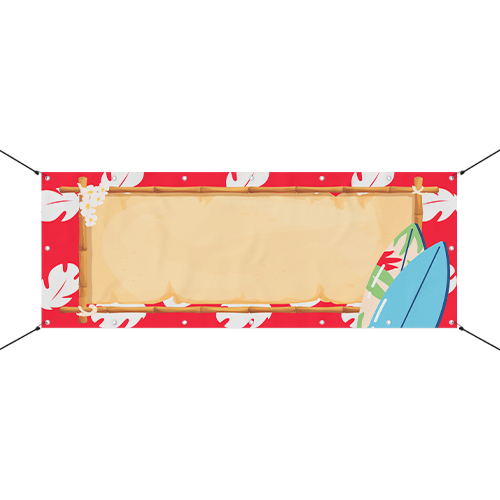 Tropical Island Red Small Personalised Banner 4ft x 2ft