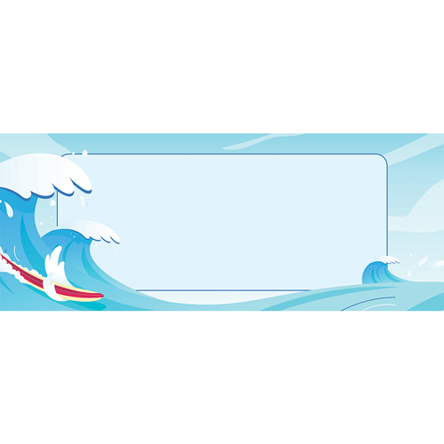 Tropical Island Wave Medium Personalised Banner 6ft x 2.25ft Product Gallery Image