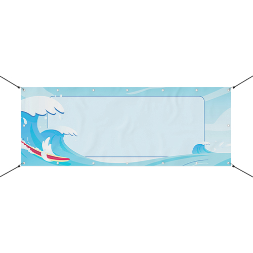 Tropical Island Wave Small Personalised Banner 4ft x 2ft