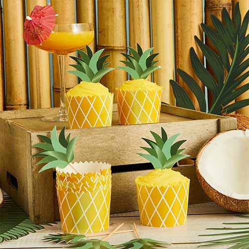 Tropical Pineapple Food Pick Cupcake Kit - Pack of 10 Product Gallery Image