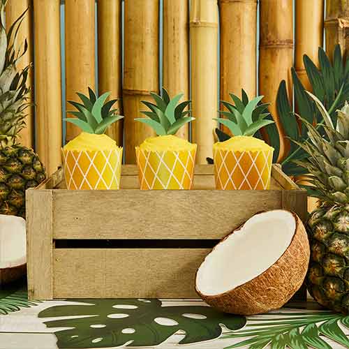Tropical Pineapple Food Pick Cupcake Kit - Pack of 10 Product Gallery Image