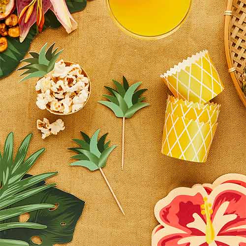 Tropical Pineapple Food Pick Cupcake Kit - Pack of 10 Product Gallery Image