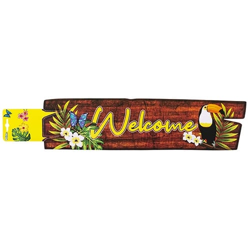 Tropical Toucan Hawaiian Welcome Cardboard Party Sign Decoration 50cm Product Image