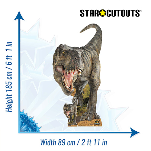 Tyrannosaurus Rex Dinosaur Jurassic World Rebirth Lifesize Cardboard Cutout 185cm Product Gallery Image