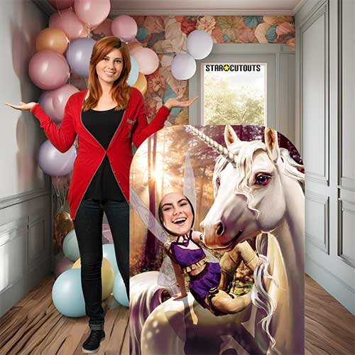 Unicorn and Fairy Fantasy Land Child Size Stand In Cardboard Cutout 131cm Product Gallery Image