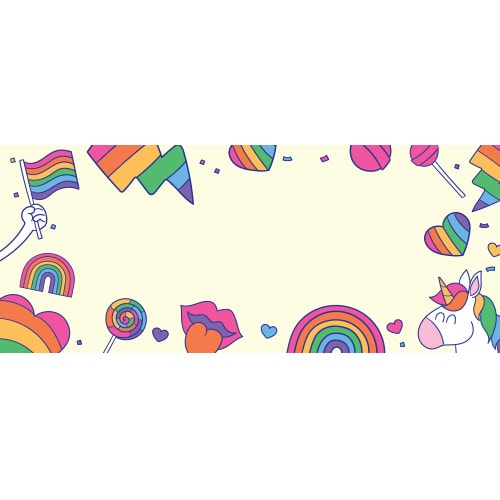 Unicorn & Rainbow Flag Doodle Design PVC Personalised Party Sign Decoration Product Gallery Image