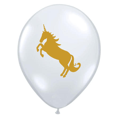 Unicorn Clear Latex Helium Qualatex Balloons 28cm / 11 in - Pack of 25 Product Gallery Image