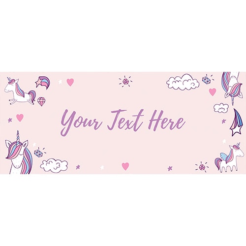 Unicorn Clouds Design PVC Personalised Party Sign Decoration Product Gallery Image