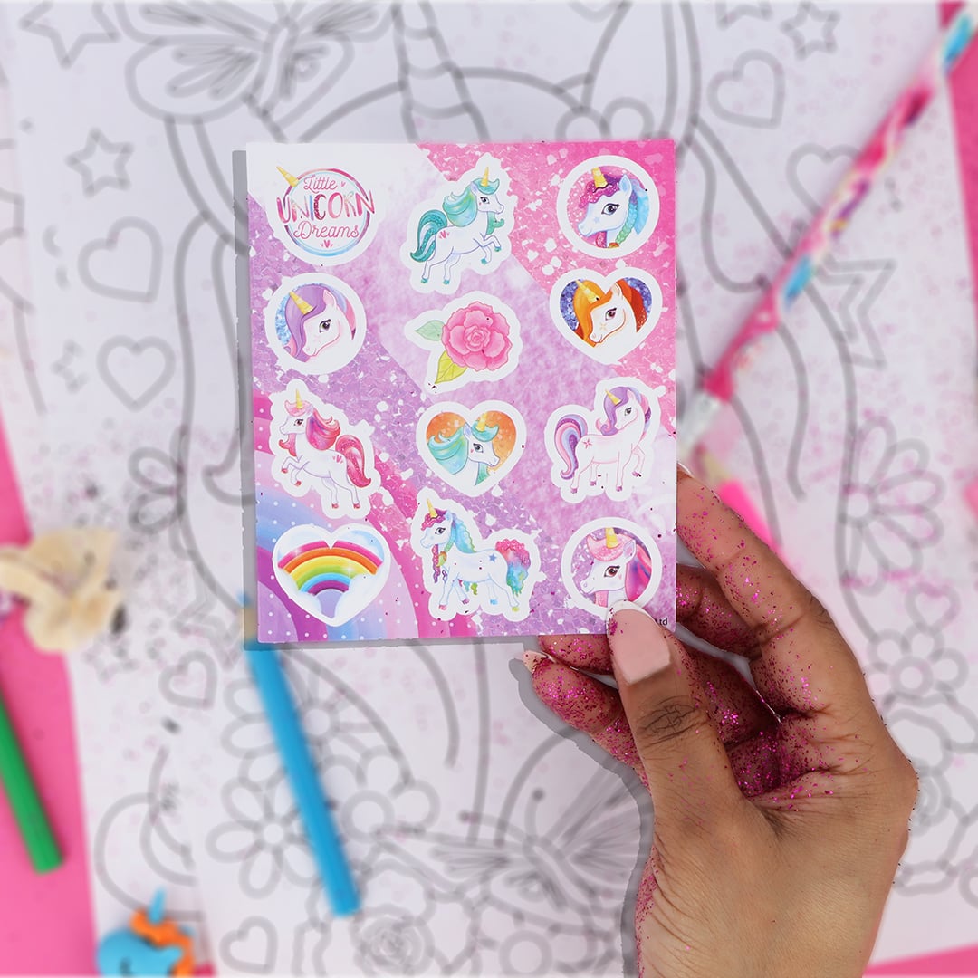 Unicorn Colouring Set with Mini Pencils & Stickers View 4