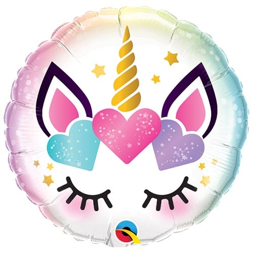 Unicorn Eyelashes Round Foil Helium Qualatex Balloon 46cm / 18 in Product Image