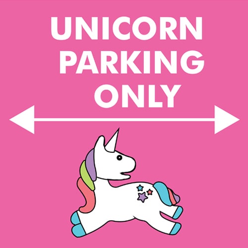 Unicorn Parking Only PVC Party Sign Decoration 20cm x 20cm Product Image