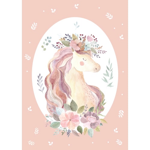 Unicorn Pink Floral Design Poster PVC Party Sign Decoration    Product Gallery Image