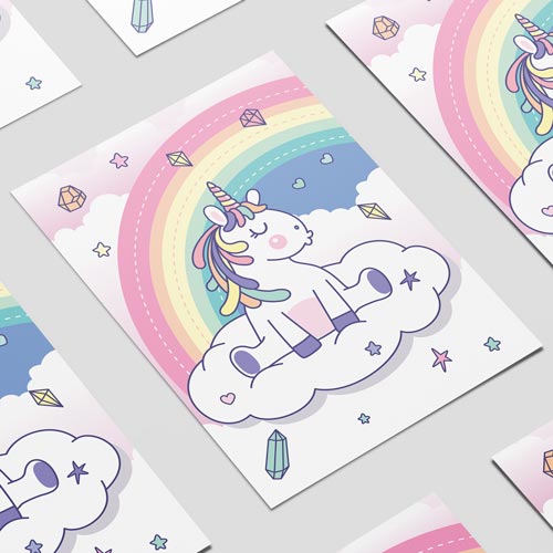 Unicorn Rainbow Design Poster PVC Party Sign Decoration Product Gallery Image