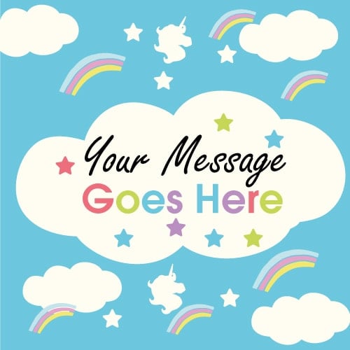 Unicorn & Clouds 2ft x 2ft Personalised Sign
