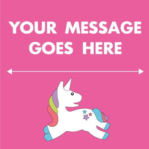 Pink Unicorn 2ft x 2ft Personalised Sign