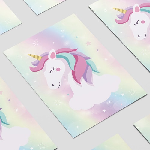 Unicorn Sparkling Design Poster PVC Party Sign Decoration Product Gallery Image